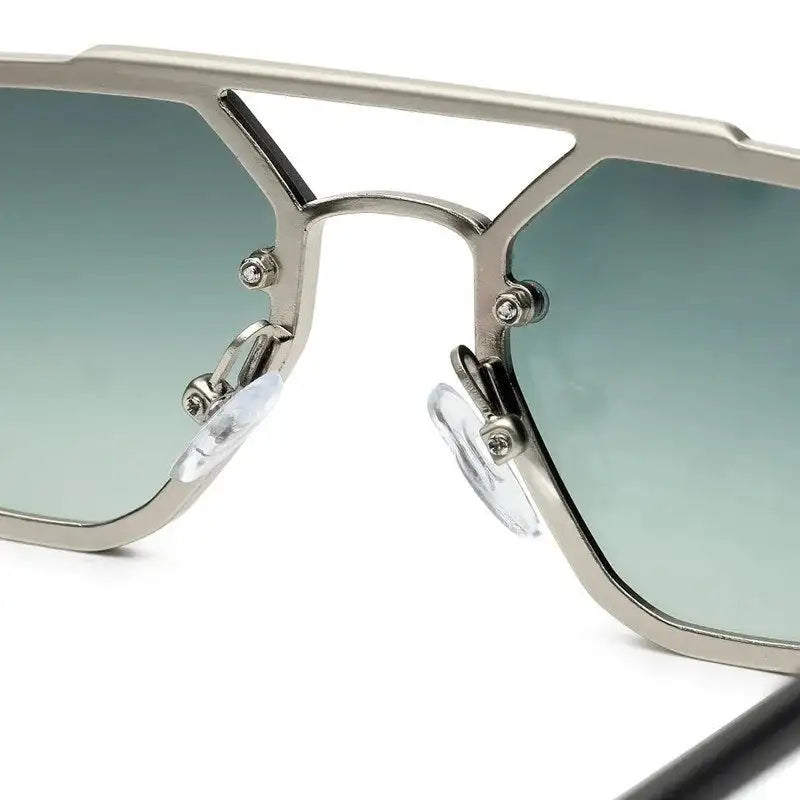 Shadron | Green Medium Full Rim Rectangle Sunglasses for Men [UV-protected]