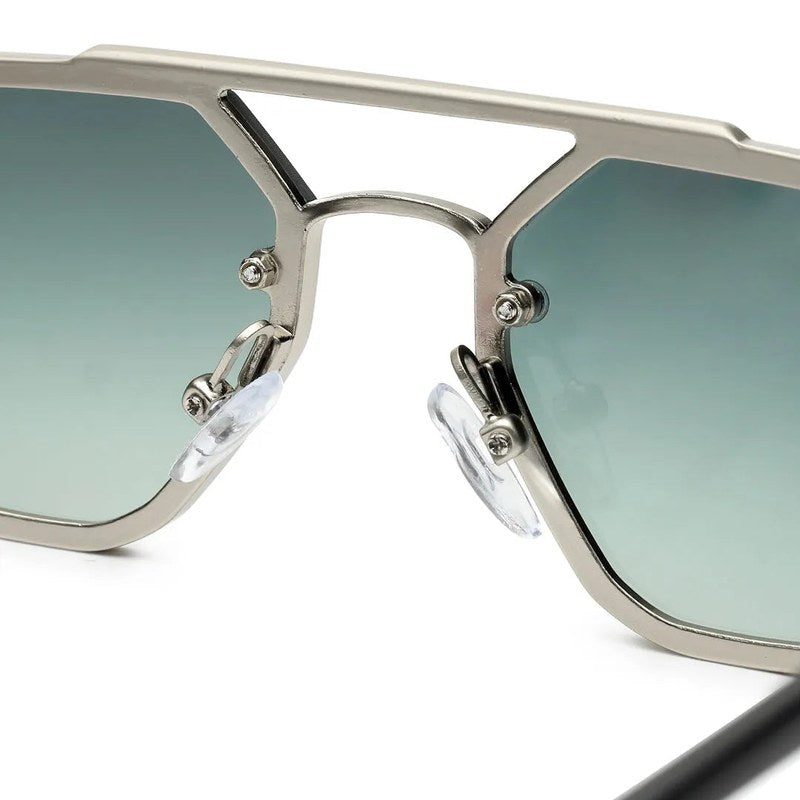 Shadron Green Medium Full Rim Rectangle Sunglasses for Men — Hashtag Eyewears