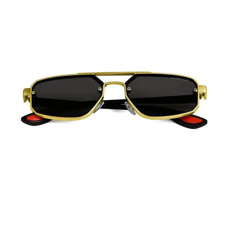 Shadron | Silver Medium Full Rim RECTANGLE Sunglasses for Men [UV-protected]
