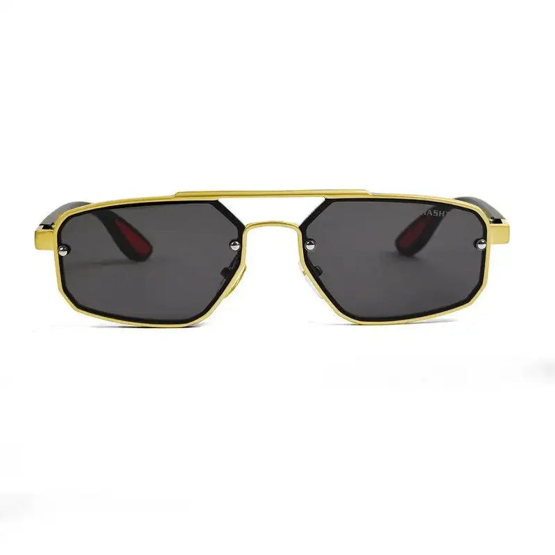 Shadron | Silver Medium Full Rim RECTANGLE Sunglasses for Men [UV-protected]