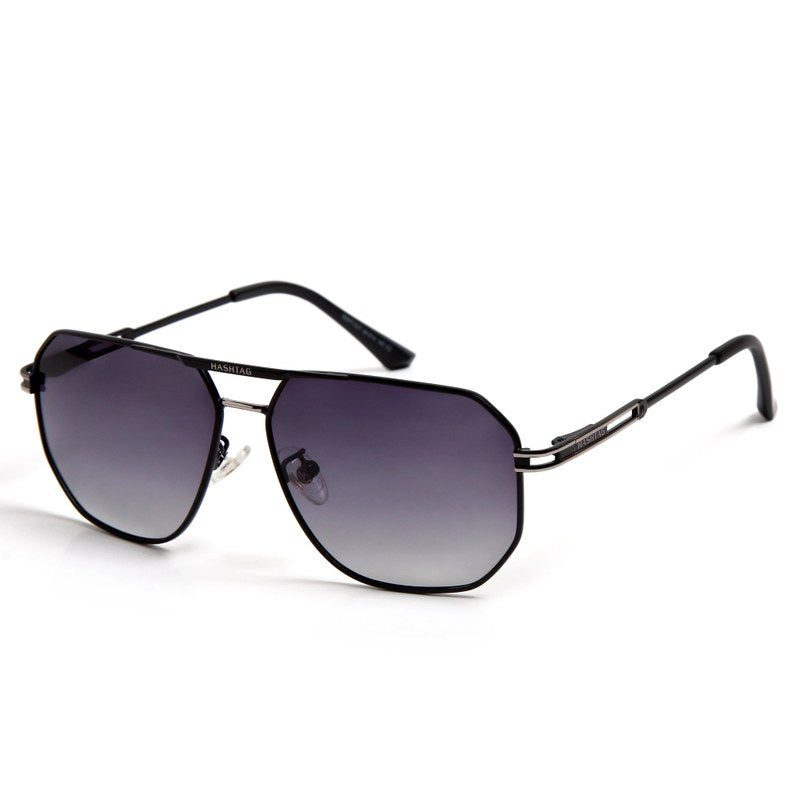 Sion Gradient Black Medium Full Rim Haxagonal Sunglasses for Men & Women — Hashtag Eyewears