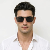 Skyfall | Black Medium Full Rim Rectangle Sunglasses for Men & Women [UV-protected]