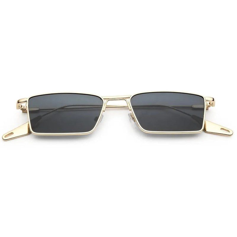Skyfall | Golden Medium Full Rim Rectangle Sunglasses for Men & Women [UV-protected]