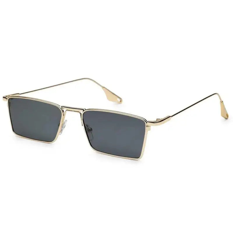 Skyfall | Golden Medium Full Rim Rectangle Sunglasses for Men & Women [UV-protected]