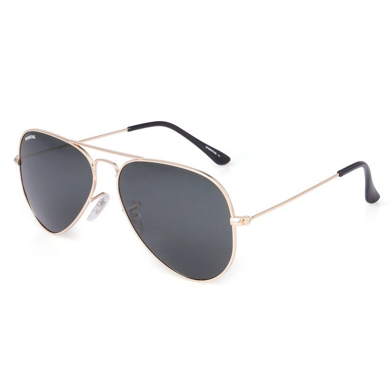 Skyra Golden Green Medium Full Rim Aviator Sunglasses for Men & Women — Hashtag Eyewears