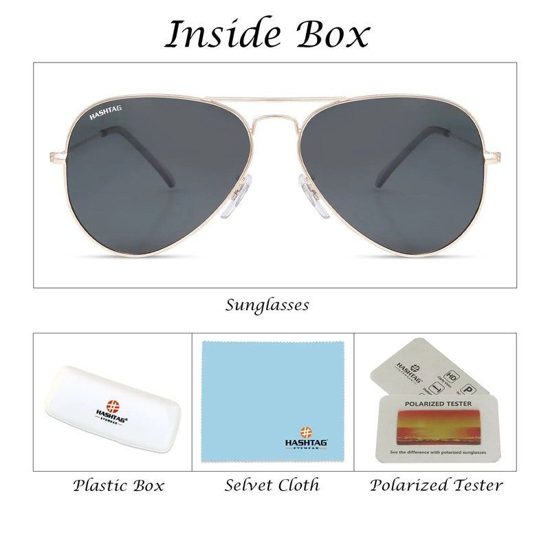 Skyra Golden Green Medium Full Rim Aviator Sunglasses for Men & Women — Hashtag Eyewears
