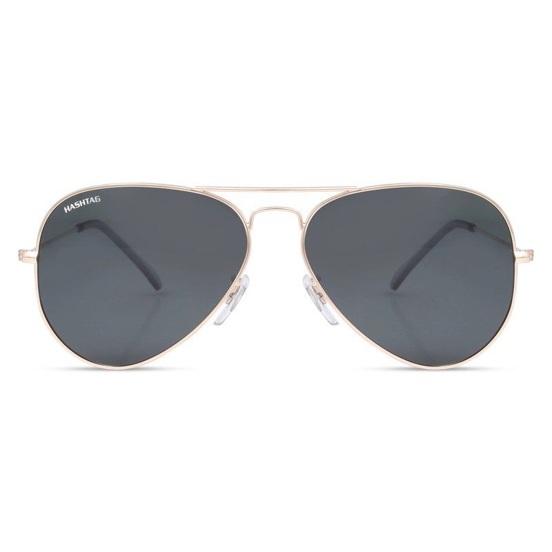 Skyra Golden Green Medium Full Rim Aviator Sunglasses for Men & Women — Hashtag Eyewears