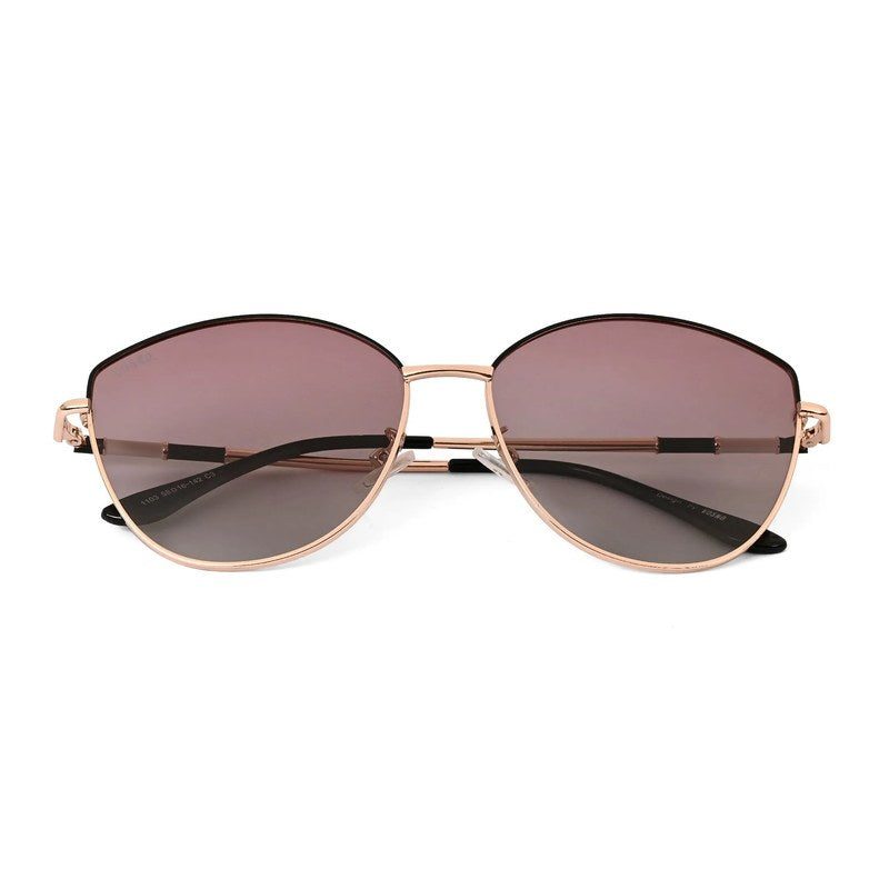 Solara Golden / Black Extra-Large Full Rim Cat-Eye Sunglasses for Women HASHTAG X VOSNO — Hashtag Eyewears