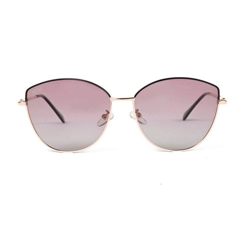 Solara Golden / Black Extra-Large Full Rim Cat-Eye Sunglasses for Women HASHTAG X VOSNO — Hashtag Eyewears