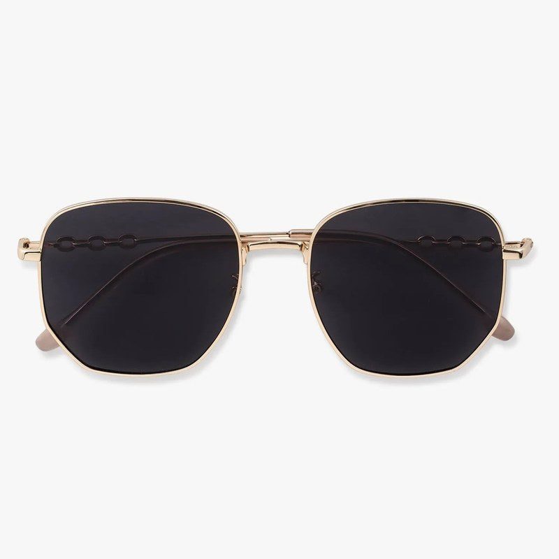 Solarion | Golden Large Full Rim Square Sunglasses for Men & Women [Polarized]