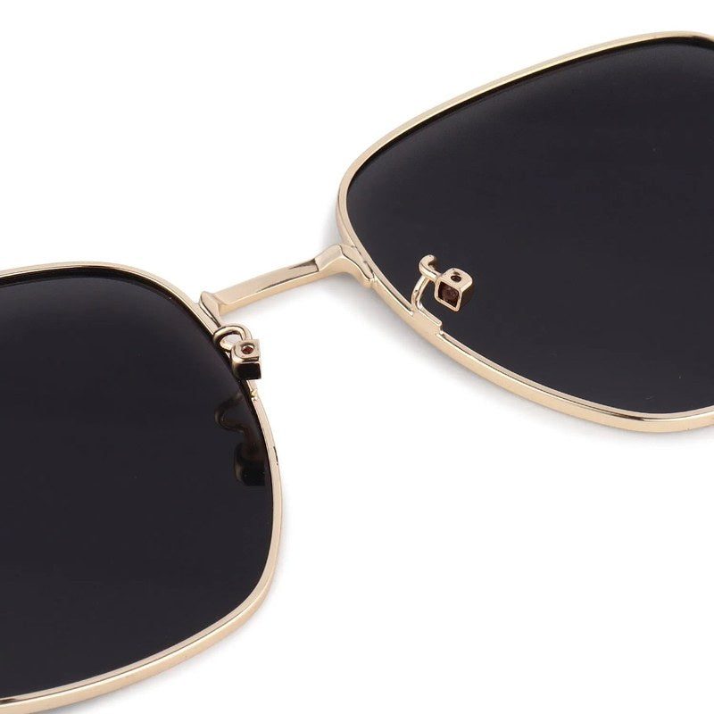 Solarion | Golden Large Full Rim Square Sunglasses for Men & Women [Polarized]