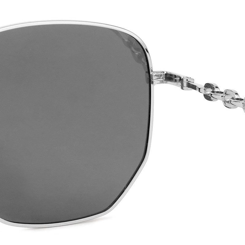 Solarion | Silver Large Full Rim Square Sunglasses for Men & Women [Polarized]