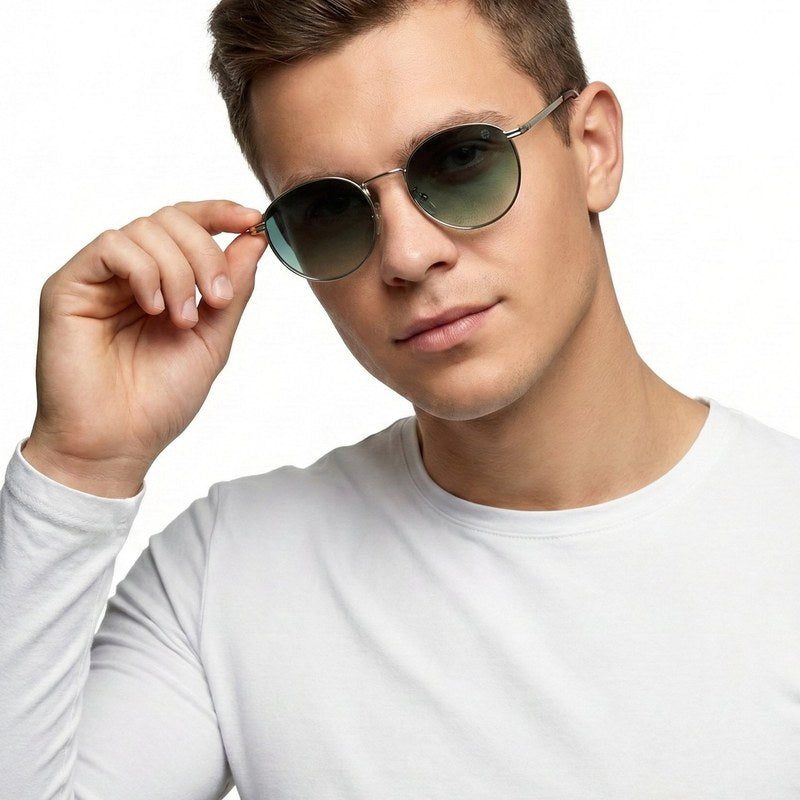 Solyra Green Medium Full Rim Oval Sunglasses for Men — Hashtag Eyewears