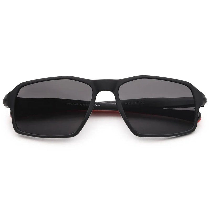 Sparks Black Large Full Rim Rectangle Sports Sunglasses for Men & Women — Hashtag Eyewears