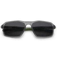 Sparks Grey Large Full Rim Rectangle Sports Sunglasses for Men & Women Temple Tip Color Green — Hashtag Eyewears
