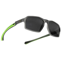 Sparks Grey Large Full Rim Rectangle Sports Sunglasses for Men & Women Temple Tip Color Green — Hashtag Eyewears