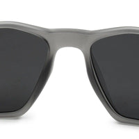 Sparks Grey Large Full Rim Rectangle Sports Sunglasses for Men & Women Temple Tip Color Green — Hashtag Eyewears