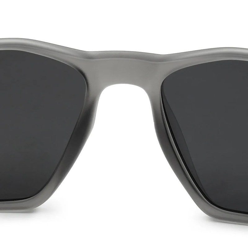 Sparks Grey Large Full Rim Rectangle Sports Sunglasses for Men & Women Temple Tip Color Green — Hashtag Eyewears