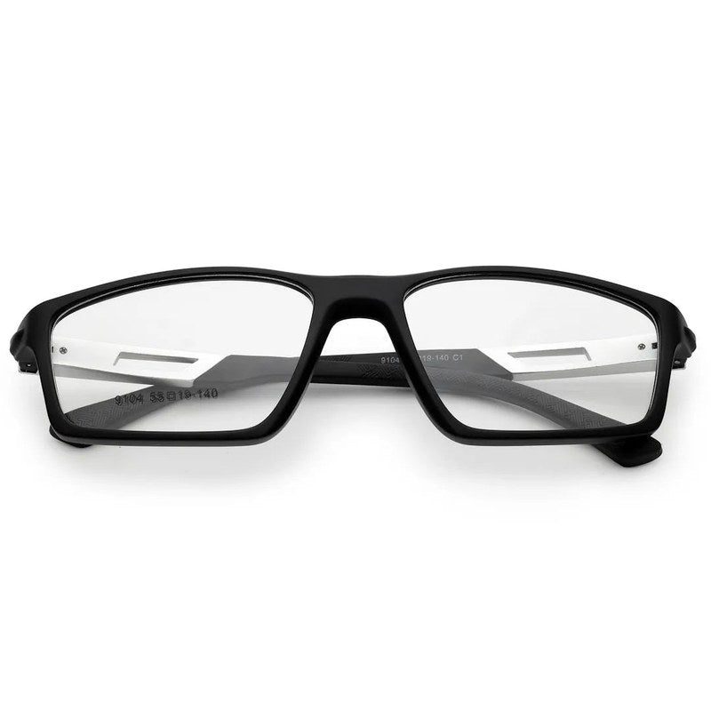 Sporty Matte Black Medium Full Rim Square Eyeglasses for Men & Women — Hashtag Eyewears
