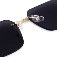 Starlight Black Medium Rim Less Rectangle Sunglasses for Men & Women — Hashtag Eyewears