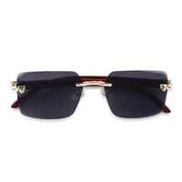 Starlight Black Medium Rim Less Rectangle Sunglasses for Men & Women — Hashtag Eyewears