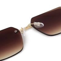 Starlight Gradient Brown Medium Rim Less Rectangle Sunglasses for Men & Women — Hashtag Eyewears