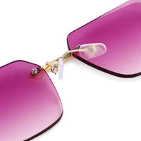 Starlight Gradient Pink Medium Rim Less Rectangle Sunglasses for Men & Women — Hashtag Eyewears