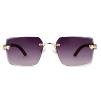 Starlight Gradient Purple Medium Rim Less Rectangle Sunglasses for Men & Women — Hashtag Eyewears