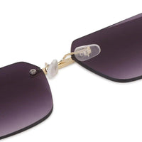 Starlight Gradient Purple Medium Rim Less Rectangle Sunglasses for Men & Women — Hashtag Eyewears