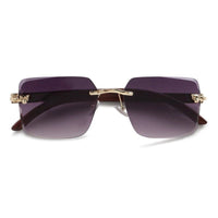 Starlight Gradient Purple Medium Rim Less Rectangle Sunglasses for Men & Women — Hashtag Eyewears