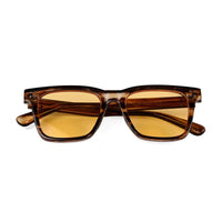 Stelor Transparent Brown Medium Full Rim Square Sunglasses for Men & Women HASHTAG X VOSNO — Hashtag Eyewears