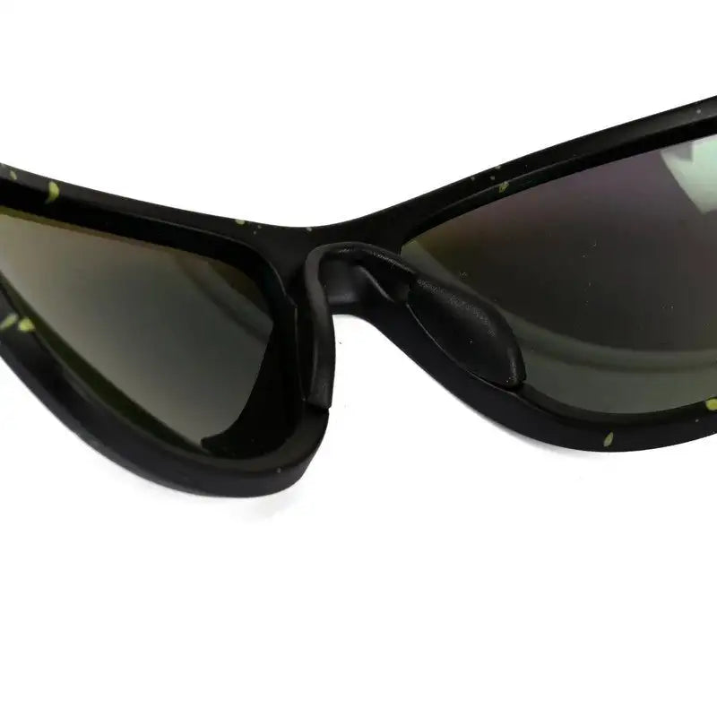 Storm | Black/Green Dotty Texture Medium Full Rim Wraparound Sports Sunglasses for Men & Women [Polarized]