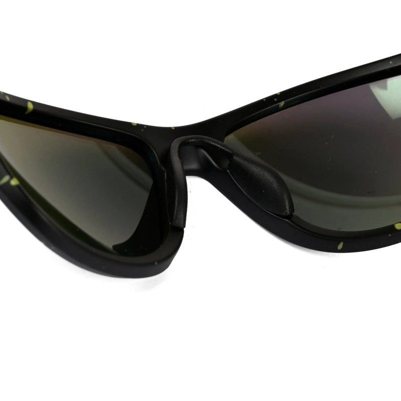 Storm | Black/Green Dotty Texture Medium Full Rim Wraparound Sports Sunglasses for Men & Women [Polarized]