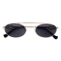 Stralium Golden Large Full Rim Oval Sunglasses for Women — Hashtag Eyewears