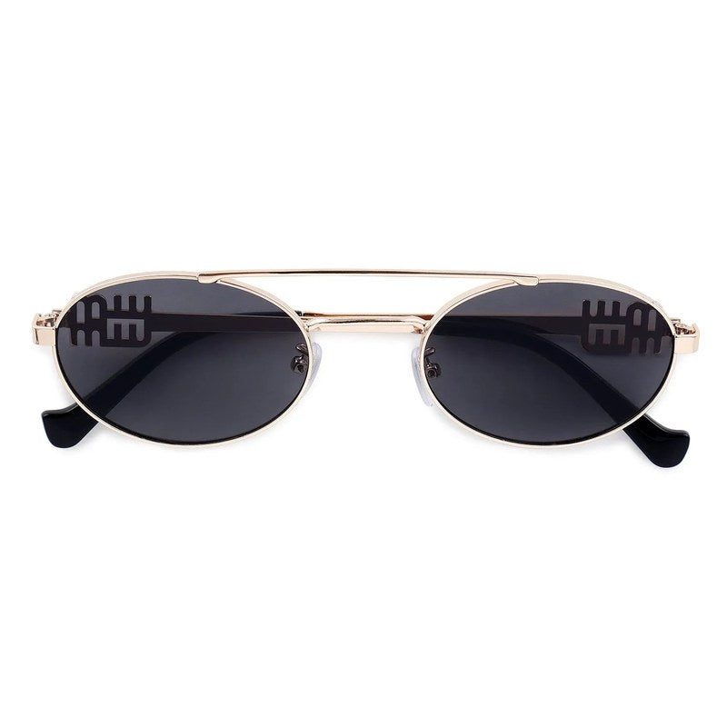 Stralium Golden Large Full Rim Oval Sunglasses for Women — Hashtag Eyewears