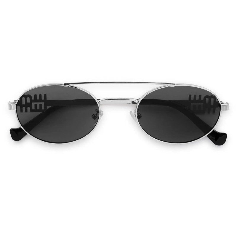 Stralium | Grey Large Full Rim Oval Sunglasses for Women [UV-protected]