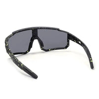 Strix | Black Large Full Rim Shield Sports Sunglasses for Men & Women [UV-protected]