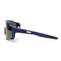 Strix | Blue/Green/Texture Large Full Rim Shield Sports Sunglasses for Men & Women [UV-protected]