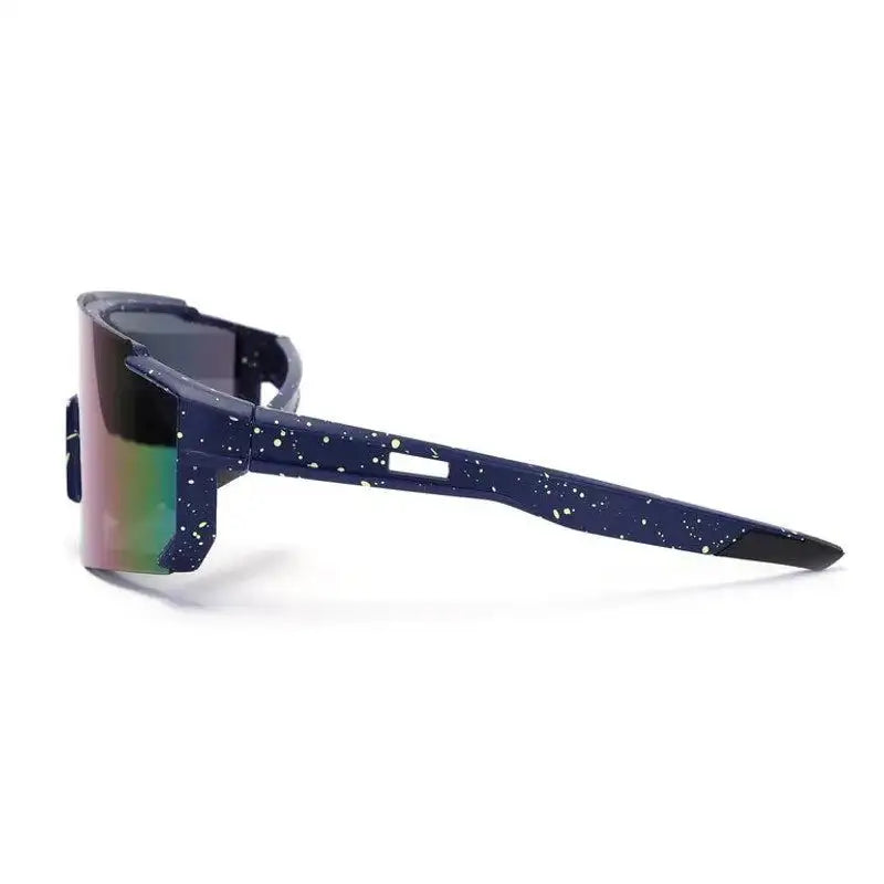 Strix | Blue/Green/Texture Large Full Rim Shield Sports Sunglasses for Men & Women [UV-protected]