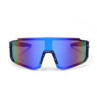 Strix Blue/Green/Texture Large Full Rim Shield Sports Sunglasses for Men & Women — Hashtag Eyewears
