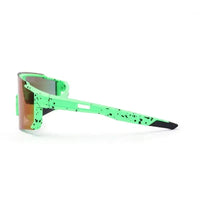 Strix | Green / Black / Texture Large Full Rim Shield Sports Sunglasses for Men & Women [UV-protected]