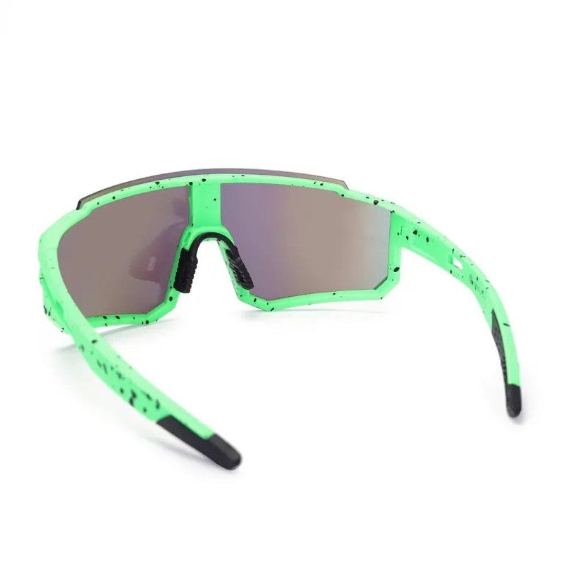 Strix | Green / Black / Texture Large Full Rim Shield Sports Sunglasses for Men & Women [UV-protected]