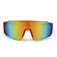 Strix | Red/ Black/ Texture Large Full Rim Shield Sports Sunglasses for Men & Women [UV-protected]