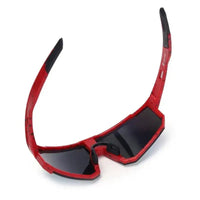 Strix | Red/ Black/ Texture Large Full Rim Shield Sports Sunglasses for Men & Women [UV-protected]