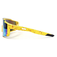 Strix Yellow/Red/Texture Large Full Rim Shield Sports Sunglasses for Men & Women — Hashtag Eyewears