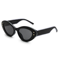 Sunshades Black & White Medium Full Rim Cateye Sunglasses for Men & Women — Hashtag Eyewears
