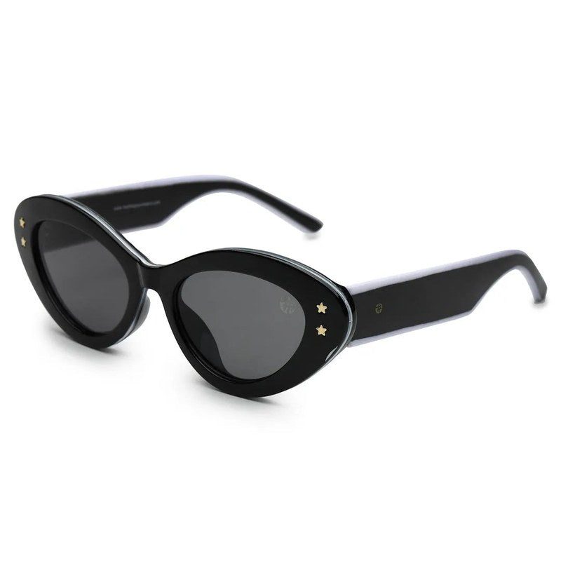 Sunshades Black & White Medium Full Rim Cateye Sunglasses for Men & Women — Hashtag Eyewears