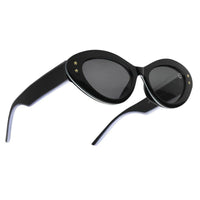 Sunshades Black & White Medium Full Rim Cateye Sunglasses for Men & Women — Hashtag Eyewears
