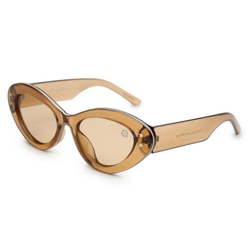 Sunshades Brown & White Medium Full Rim Cateye Sunglasses for Men & Women — Hashtag Eyewears