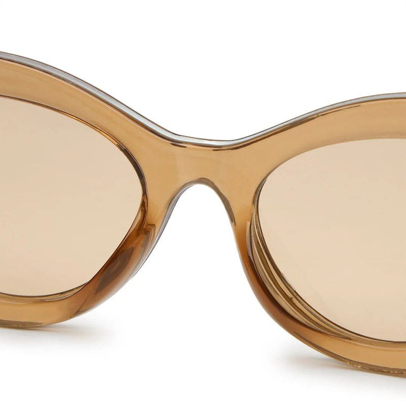 Sunshades Brown & White Medium Full Rim Cateye Sunglasses for Men & Women — Hashtag Eyewears